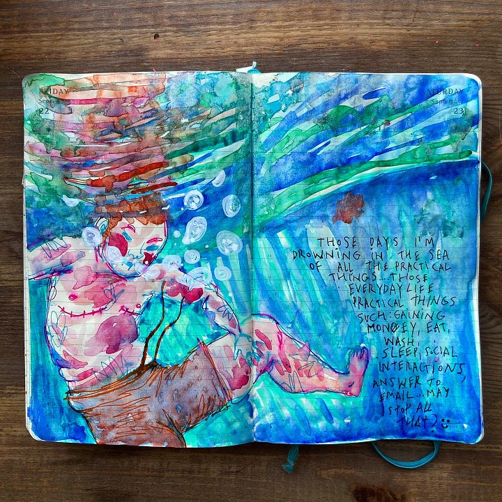 Self portraits of me underwater