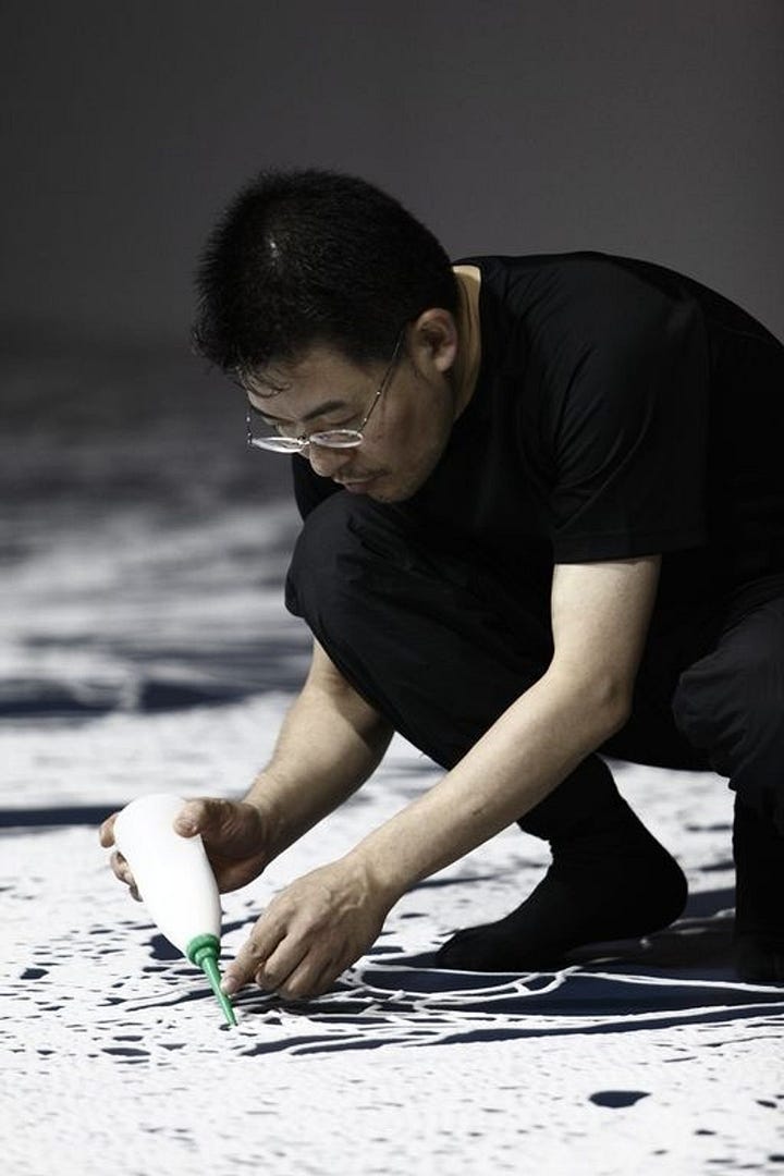 Motoi Yamamoto making of a saltwork and Labyrinth salt