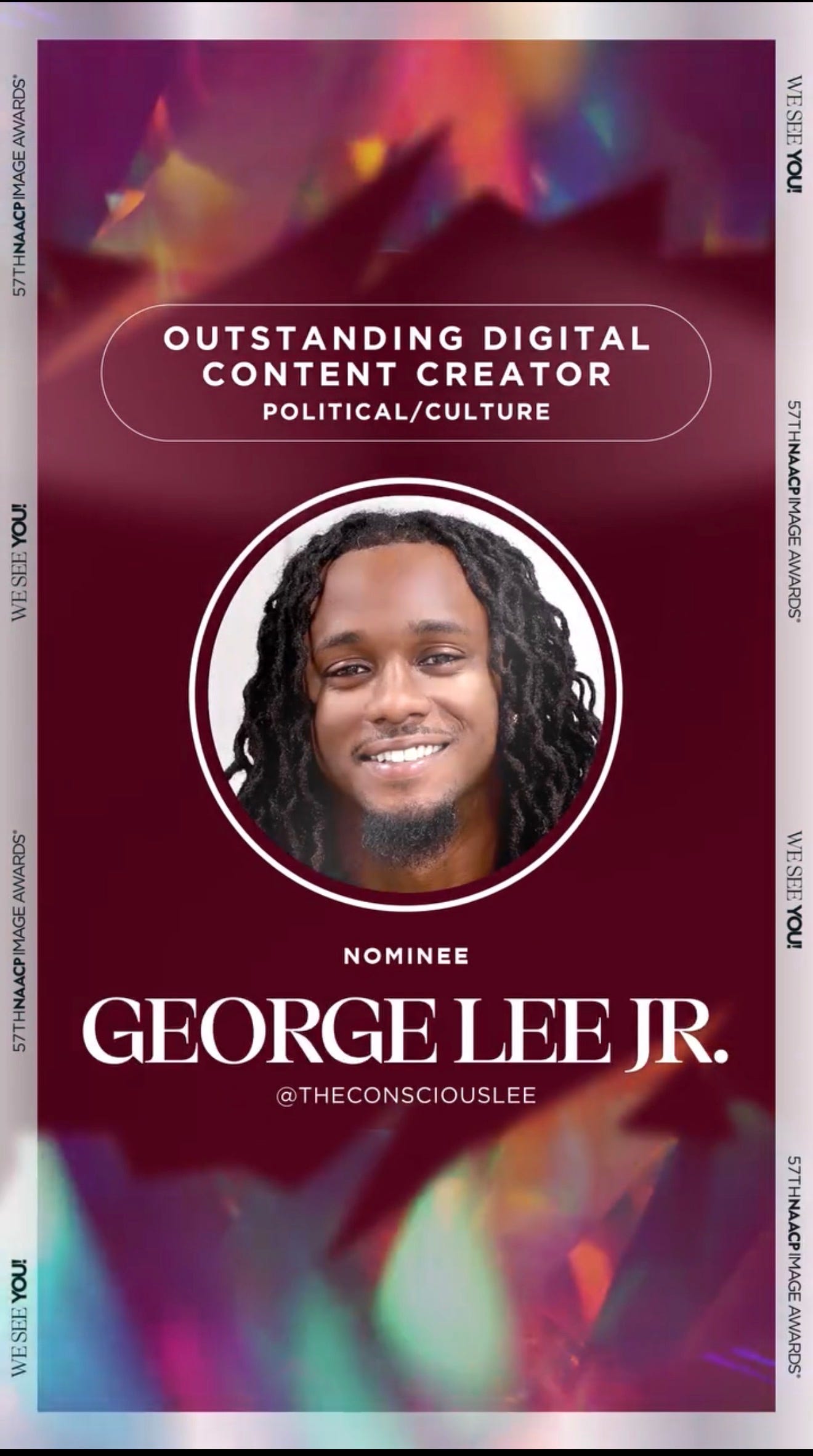 The Conscious Lee (@theconsciouslee): "I've been nominated for an NAACP ...