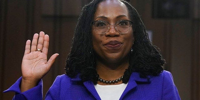 Supreme Court nominee Judge Ketanji Brown Jackson is sworn in for her confirmation hearing before the Senate Judiciary Committee Monday, March 21, 2022, on Capitol Hill in Washington. (AP Photo/Jacquelyn Martin) Supreme Court nominee Judge Ketanji Brown Jackson is sworn in for her confirmation hearing before the Senate Judiciary Committee Monday, March 21, 2022, on Capitol Hill in Washington. (AP Photo/Jacquelyn Martin)