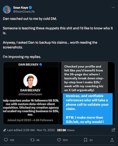 sean kaye seandoeslife insults dan belyaev thedanbelyaev