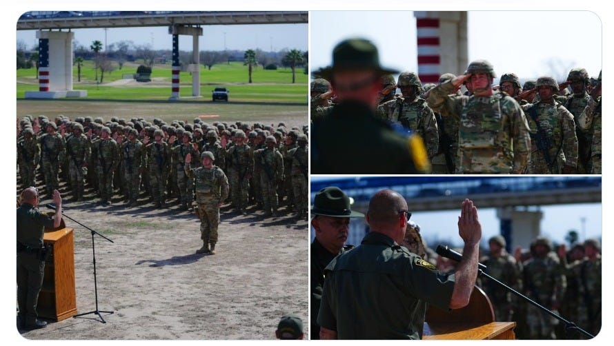 300+ Texas National Guard troops are sworn in by the Border Patrol as US Immigration Enforcement Agents in Edinburg, Texas on Feb. 18, 2025 300+ Texas National Guard troops are sworn in by the Border Patrol as US Immigration Enforcement Agents in Edinburg, Texas on Feb. 18, 2025