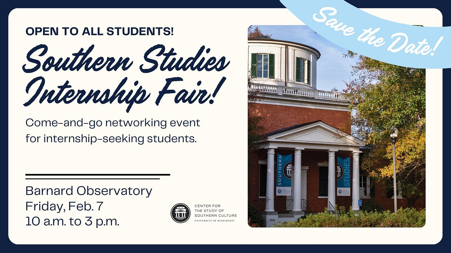 Cream flyer with a blue border, text on the left side, and a bright photo of a brick observatory next to full trees. The info from the text is present in the post's body.