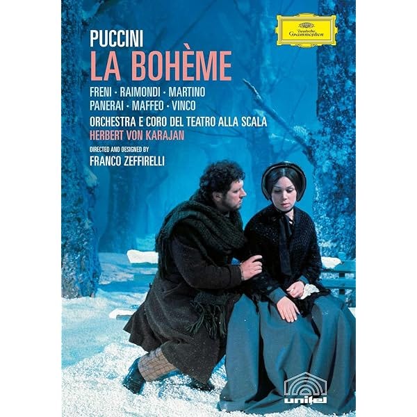 Amazon.com: Puccini - La Boheme : Mirella Freni, Adriana Martino, Gianni  Raimondi, Rolando Panerai, Gianni Maffeo, Ivo Vinco, Carlo Badioli, Herbert  von Karajan, Franco Zeffirelli: Movies & TV