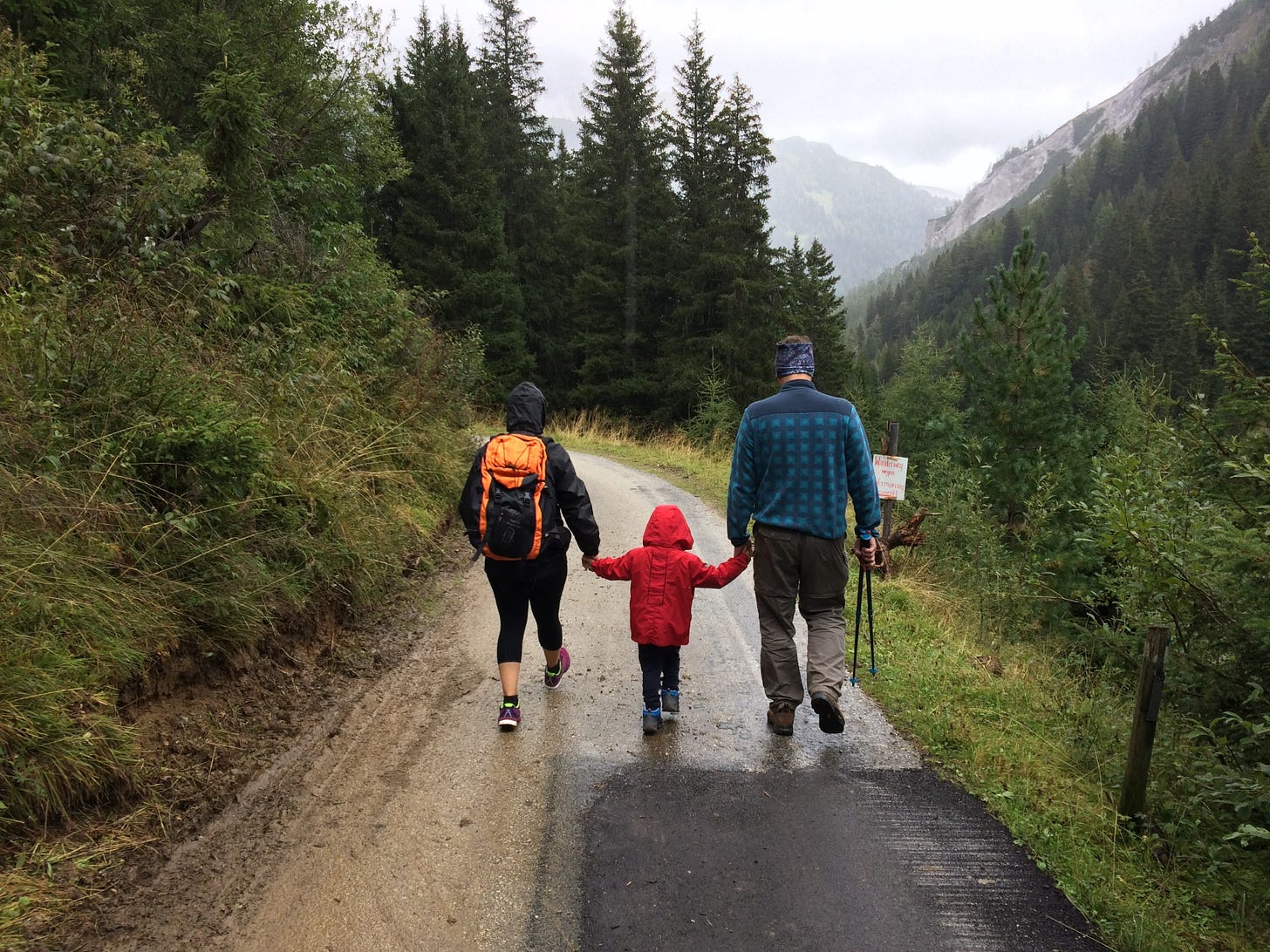 Family hiking together Family hiking together