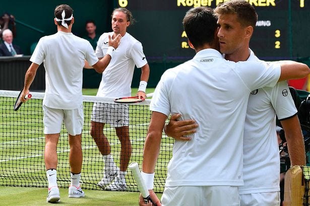 roger federer novak djokovic opponent quit at wimbledon