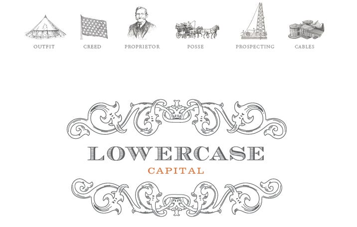 The official logo and vintage icons of Lowercase Capital.