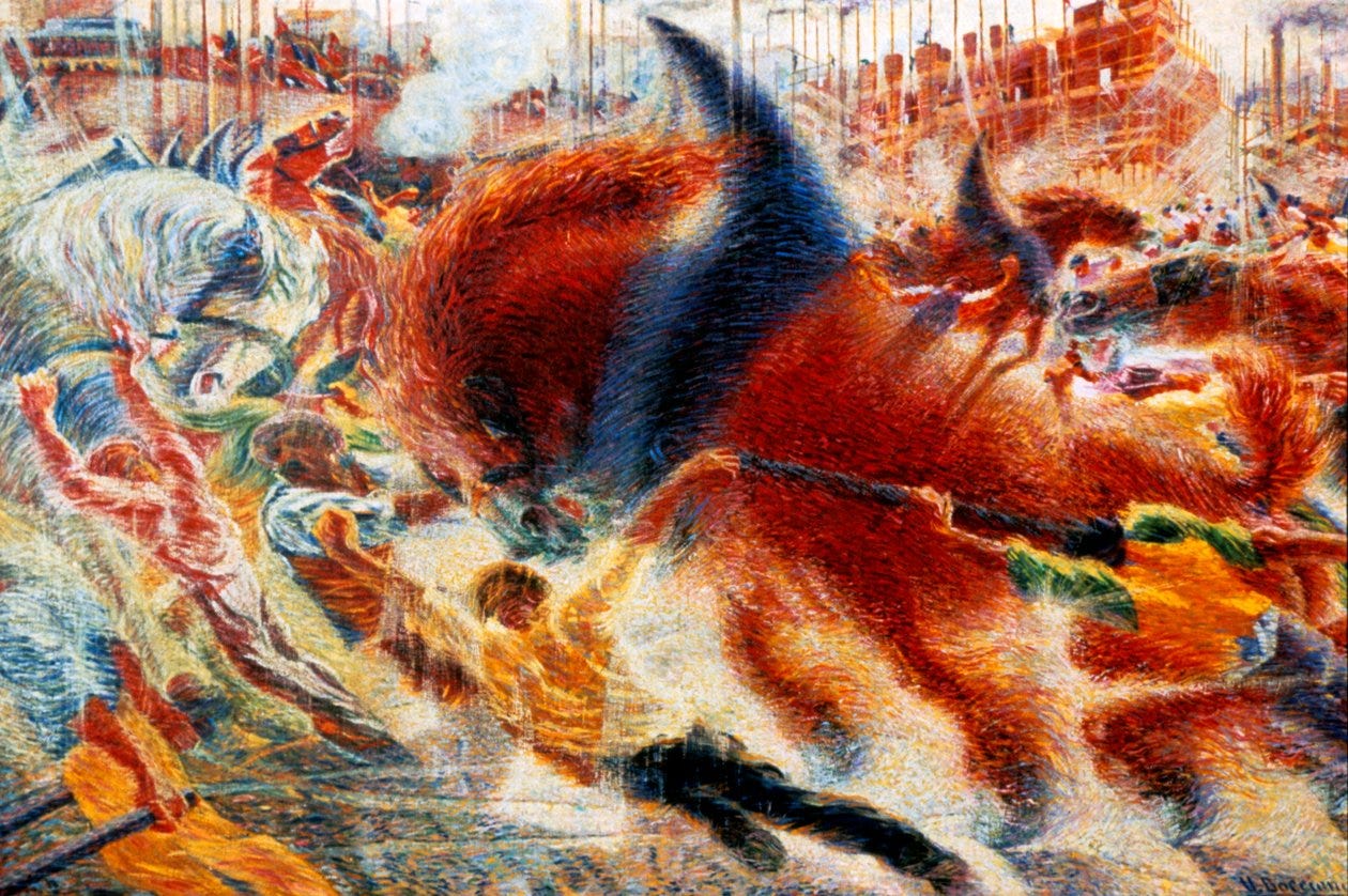 The City Rises, 1911 by Umberto Boccioni