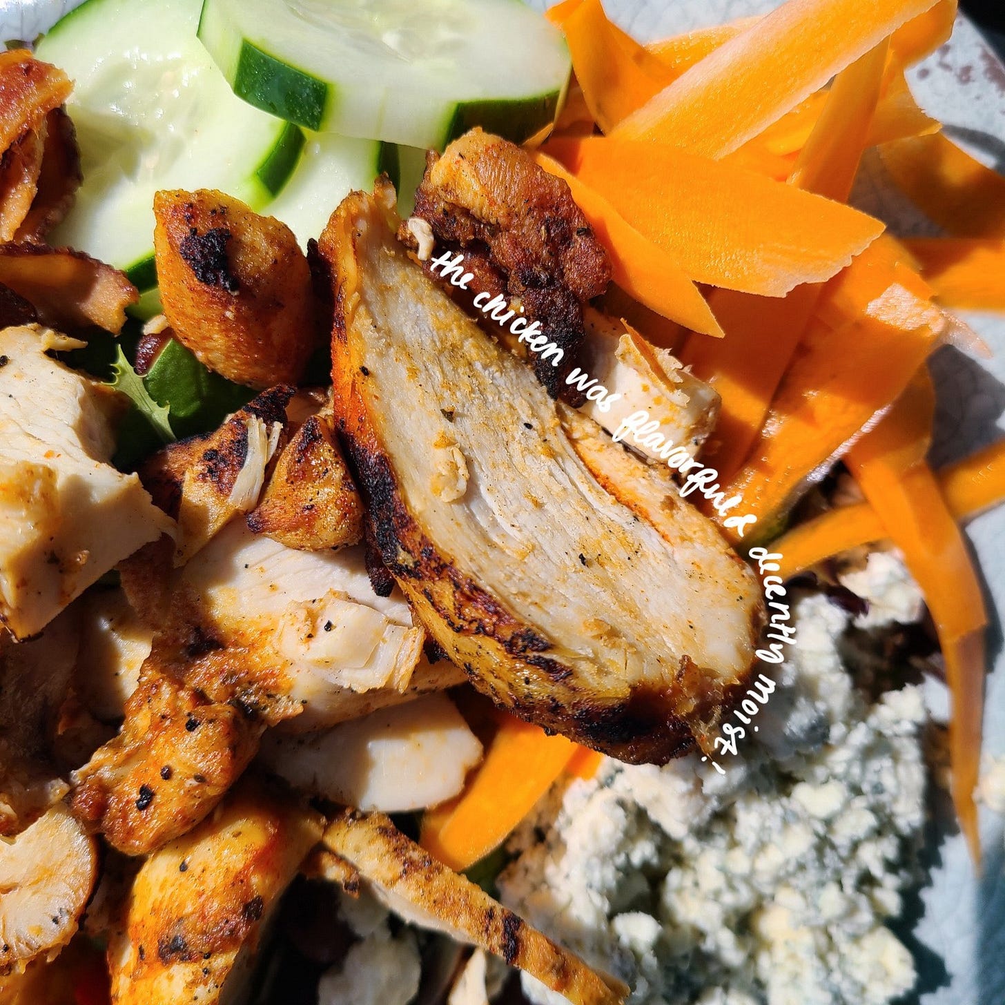The Collective Cafe Cobb Salad chicken close up