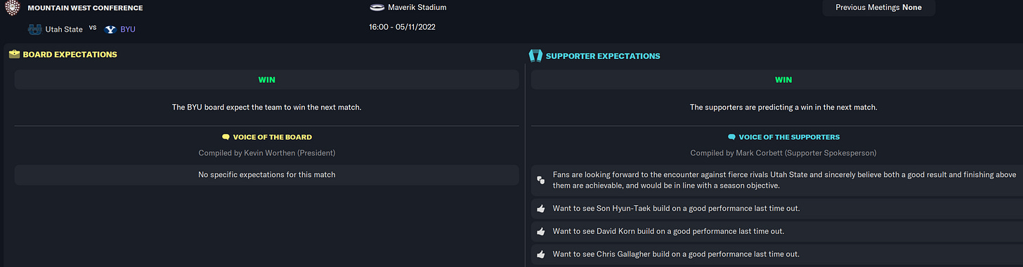 Football Manager 2023 Match Preview