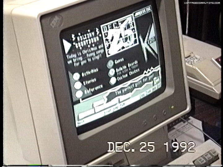 December 25, 1992 computer showing Prodigy Running December 25, 1992 computer showing Prodigy Running