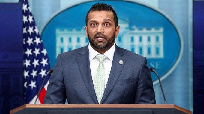FBI Director Kash Patel speaks during a briefing at the White House in Washington, D.C., Nov. 12, 2025. REUTERS/Kevin Lamarque/File Photo