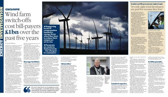 'Staggering' wind farm switch-offs cost energy customers nearly £1bn