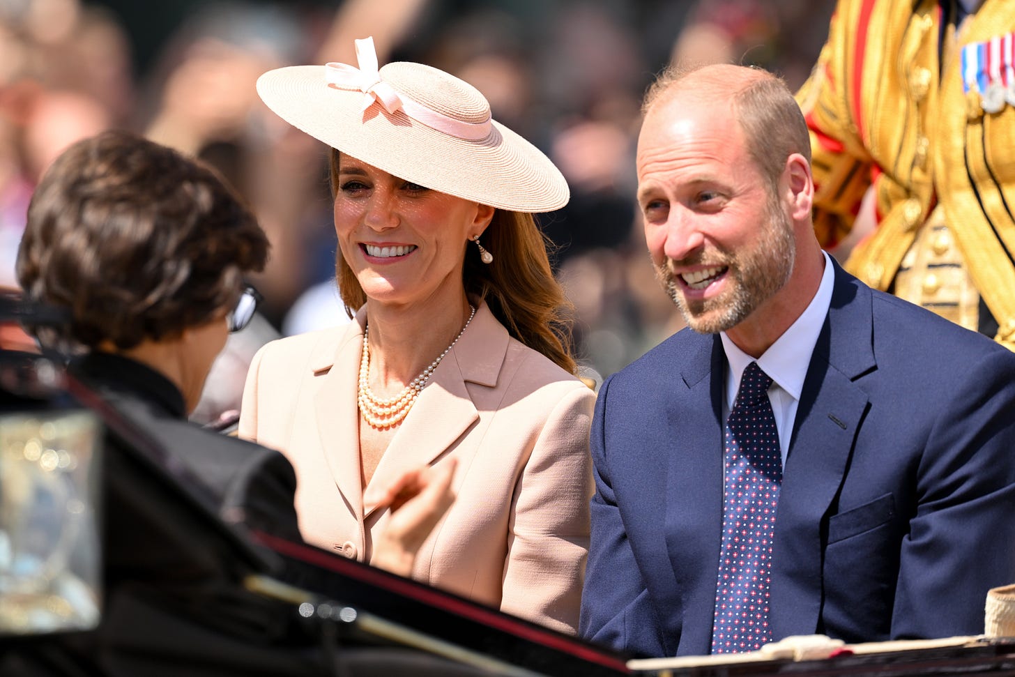 Prince William and Princess Catherine in a carriage