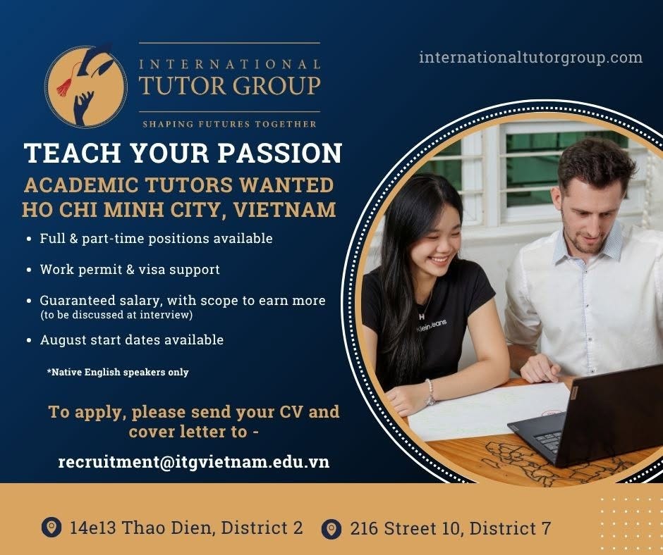 Academic Tutors Wanted In Ho Chi Minh City