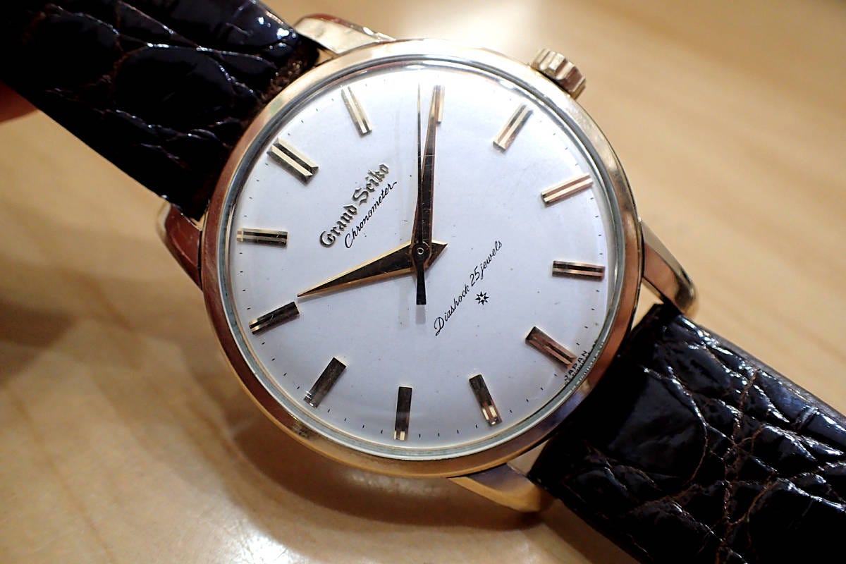 激レア/時計店在庫 美品 ◆Grand SEIKO/グランドセイコー GS◆クロノメーター ファースト メダリオン/箱付き SD文字盤 手巻きメンズ腕時計