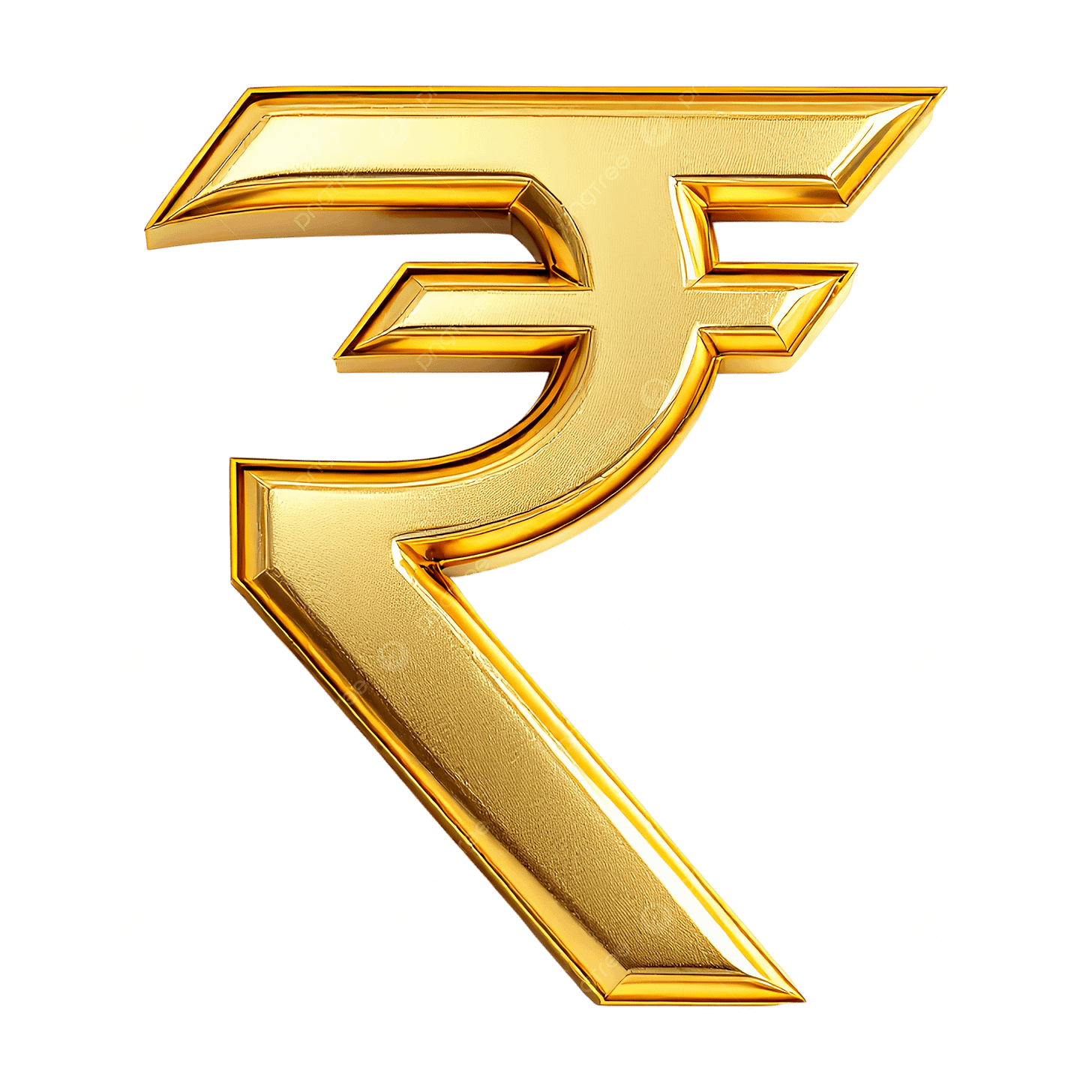 Golden Rupee Symbol With 3d Effect, Shiny Indian Currency Symbol In Gold,  Rupee Icon With Metallic Finish, Rupee PNG Transparent Image and Clipart  for Free Download