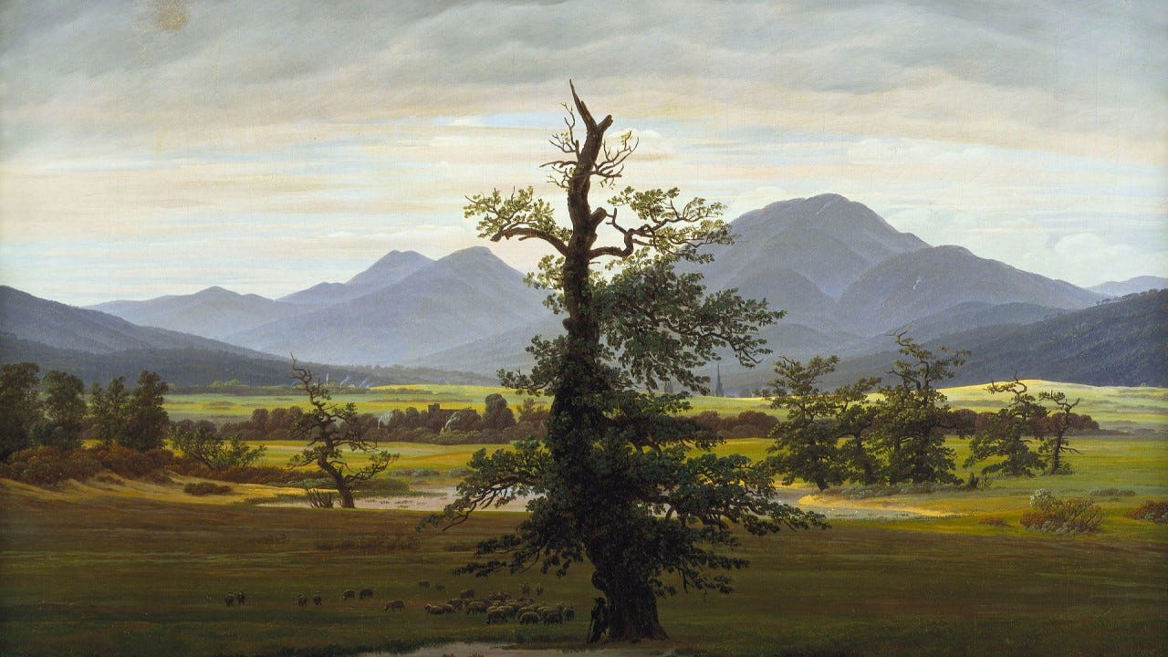 Caspar David Friedrich - Der einsame Baum, 1822. Caspar David Friedrich - Der einsame Baum, 1822.