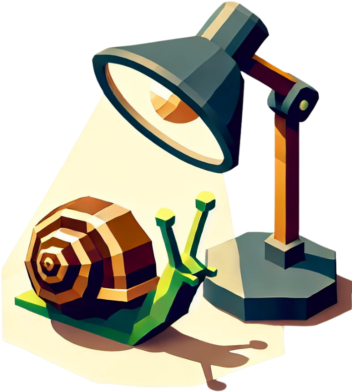 snail under a lamp