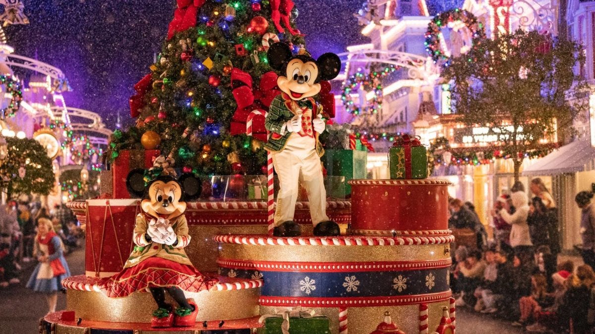Mickey's Very Merry Christmas Party parade float Mickey's Very Merry Christmas Party parade float