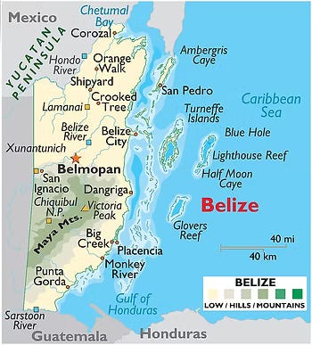 Map of Belize