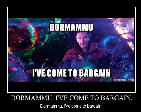 a poster with the caption dorammu i've come to bargainin