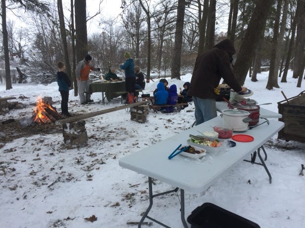Family Thanksgiving in the woods, 2019