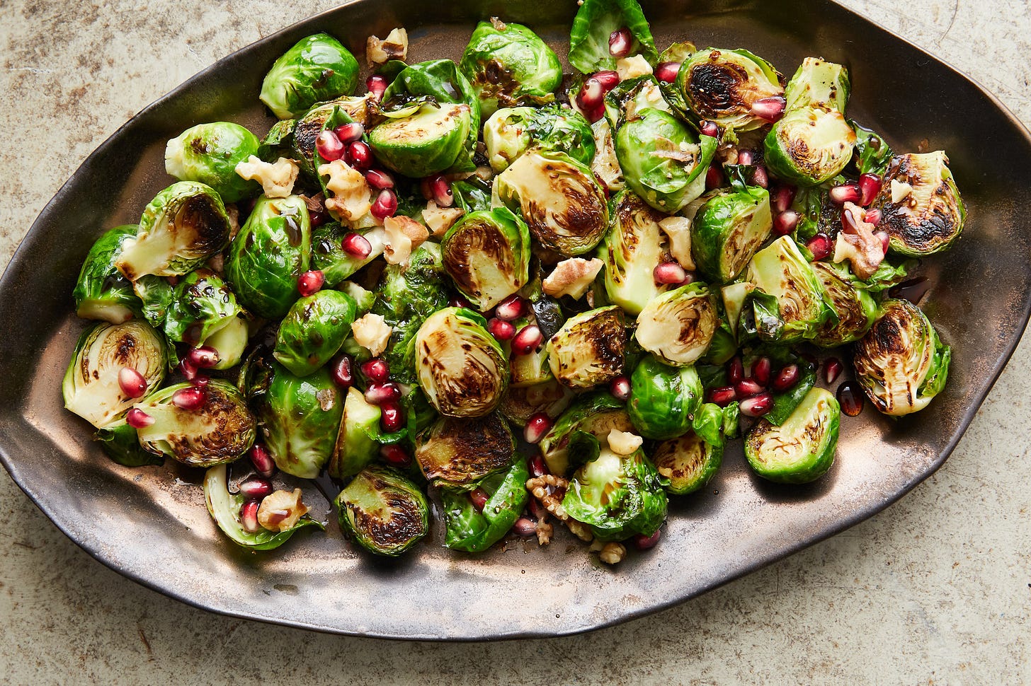 Brussels Sprouts With Walnuts and Pomegranate