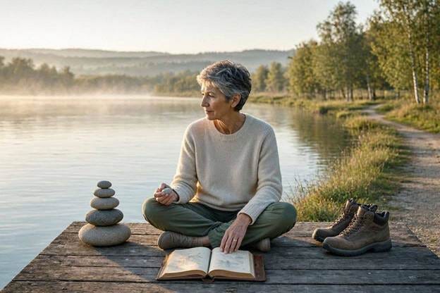 create a non-religious image to fit the philosophical meaning of the Serenity Prayer as it is used by people today. 