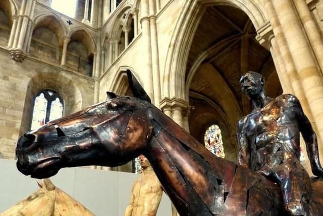 Life-size horse sculptures on display at North Lincolnshire park