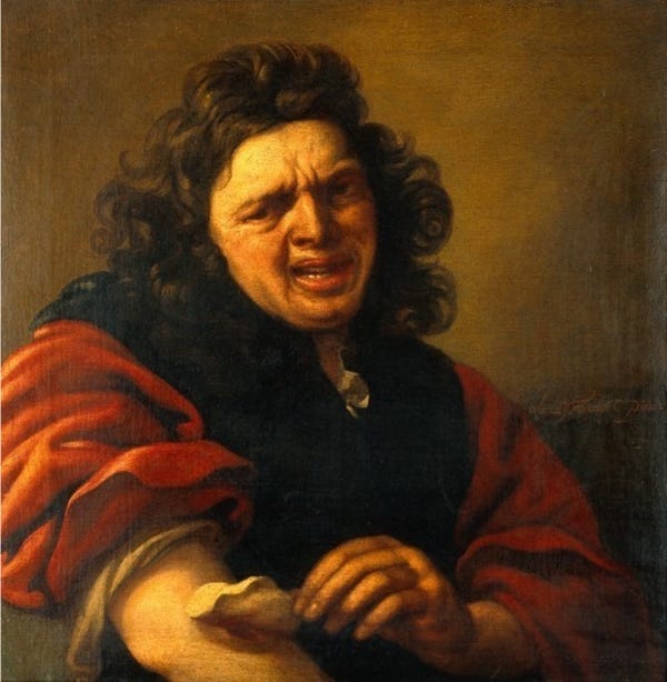 Two images of people grimacing in pain on removing plasters