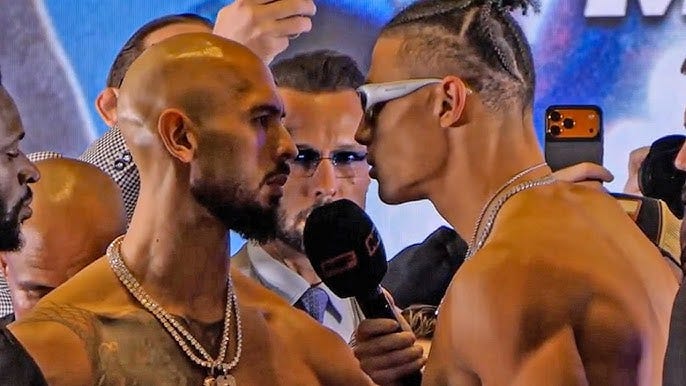 TENSE! Andrew Tate vs Chase DeMoor | FULL WEIGH IN | Misfits Box - YouTube