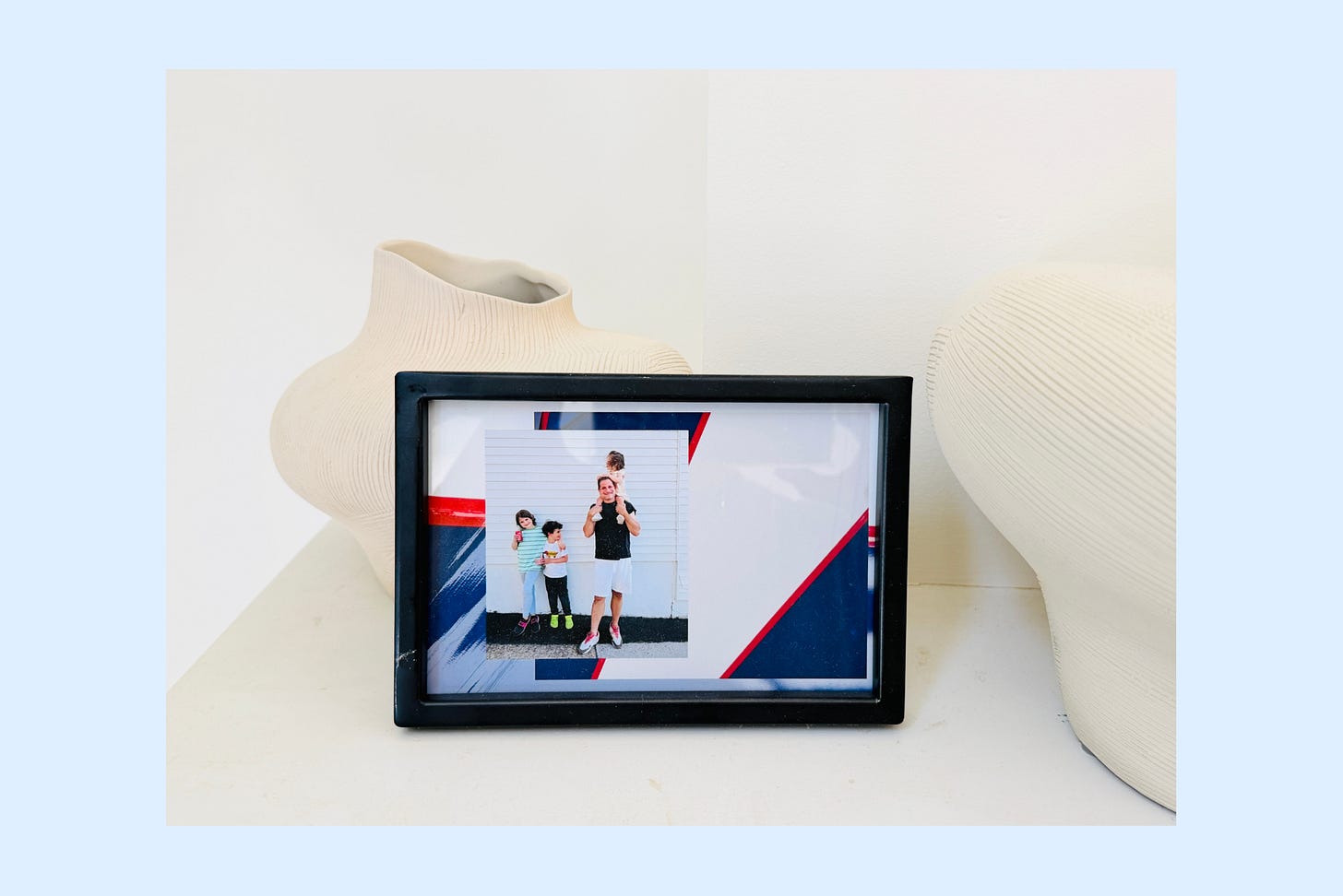 Tabletop photo frame shown with a Father's Day grouping. Tabletop photo frame shown with a Father's Day grouping.