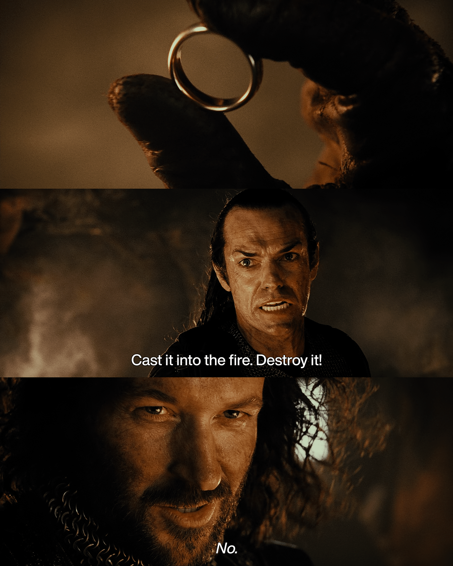 The Lord of the Rings - Elrond tells Isildur to cast the One Ring into the  fires [meme template] : r/MemeRestoration