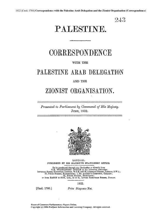 The Churchill White Paper of 3 June 1922 (sometimes referred to as "British Policy in Palestine") was drafted at the request of Winston Churchill, then Secretary of State for the Colonies.1922 — Winston Churchill’s White Paper on Palestine clarified Britain’s implementation of the Balfour Declaration, reaffirming the Jewish national home policy while attempting to define its limits amid growing Arab–Jewish political tensions.