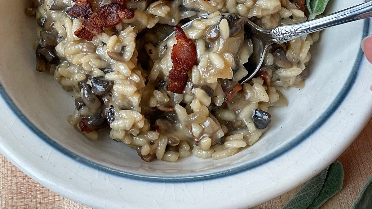 Creamy Mushroom Sage Risotto - by Tastesoflizzyt