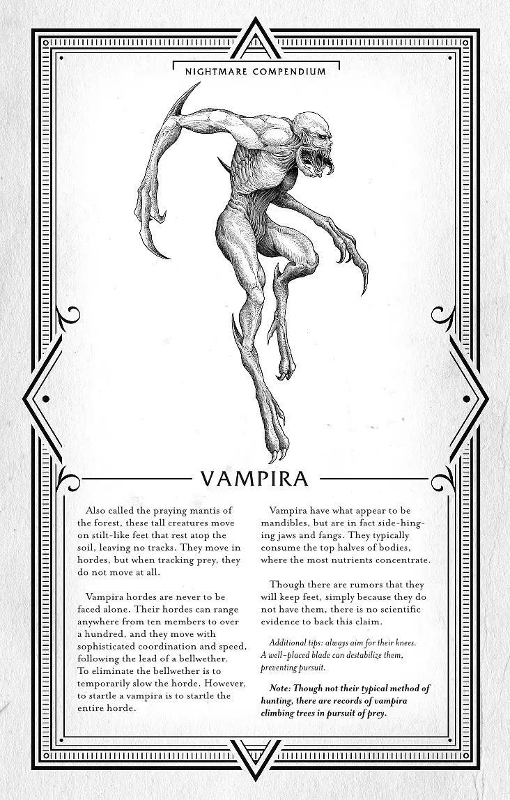 Vampira sketch, a monster with claws and fangs