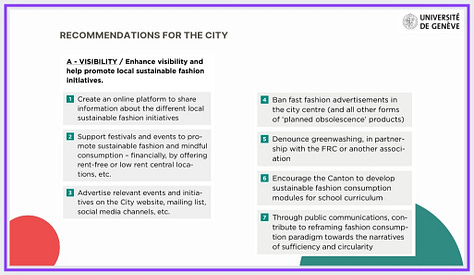 How can the city support sustainable fashion consumption 