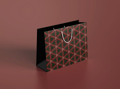 Christmas themed gift box and bag 