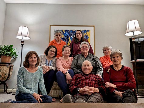 pictures of author with her friends in groups