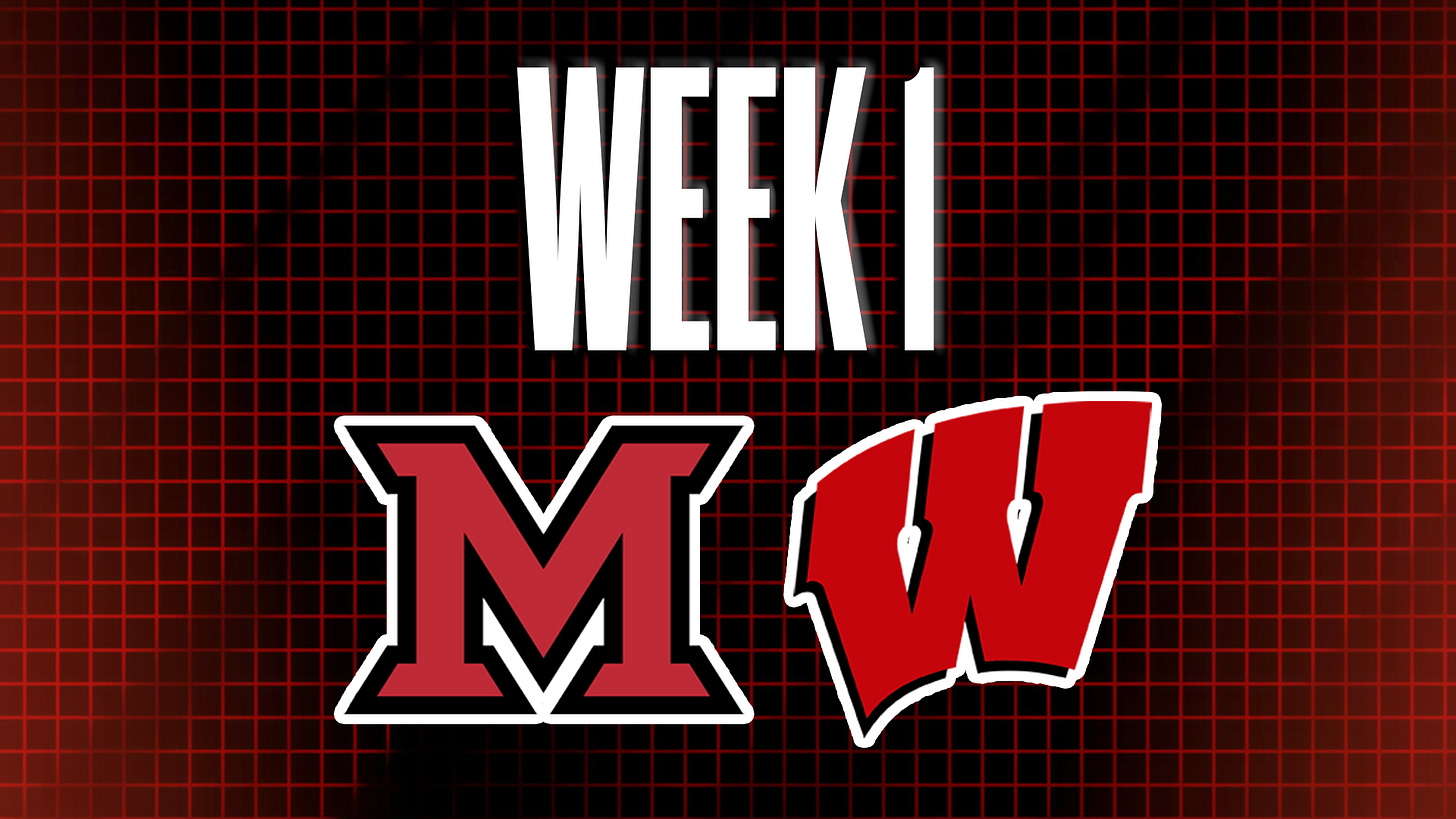 Wisconsin Badgers football takes on Miami (OH) in the 2025 season opener at Camp Randall Stadium. Wisconsin Badgers football takes on Miami (OH) in the 2025 season opener at Camp Randall Stadium.