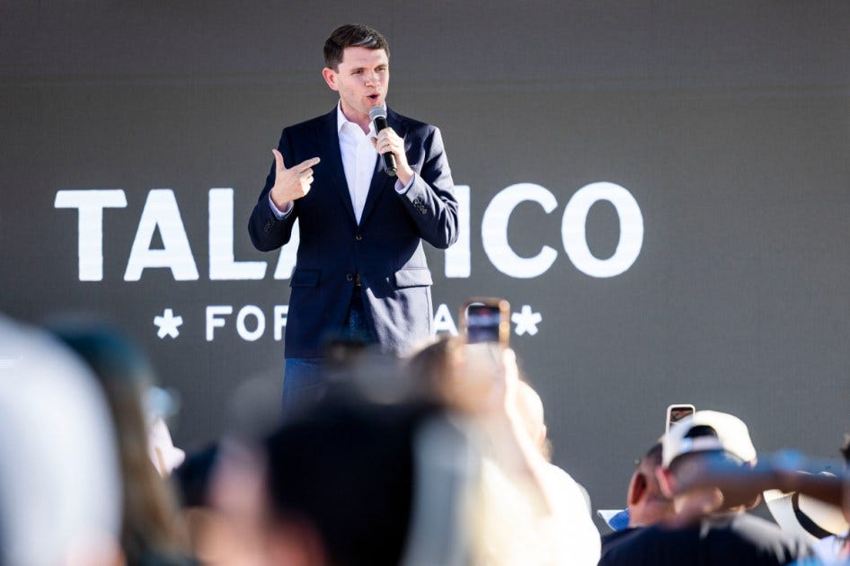 Democratic Senate candidate James Talarico speaks at a campaign rally in Austin Democratic Senate candidate James Talarico speaks at a campaign rally in Austin
