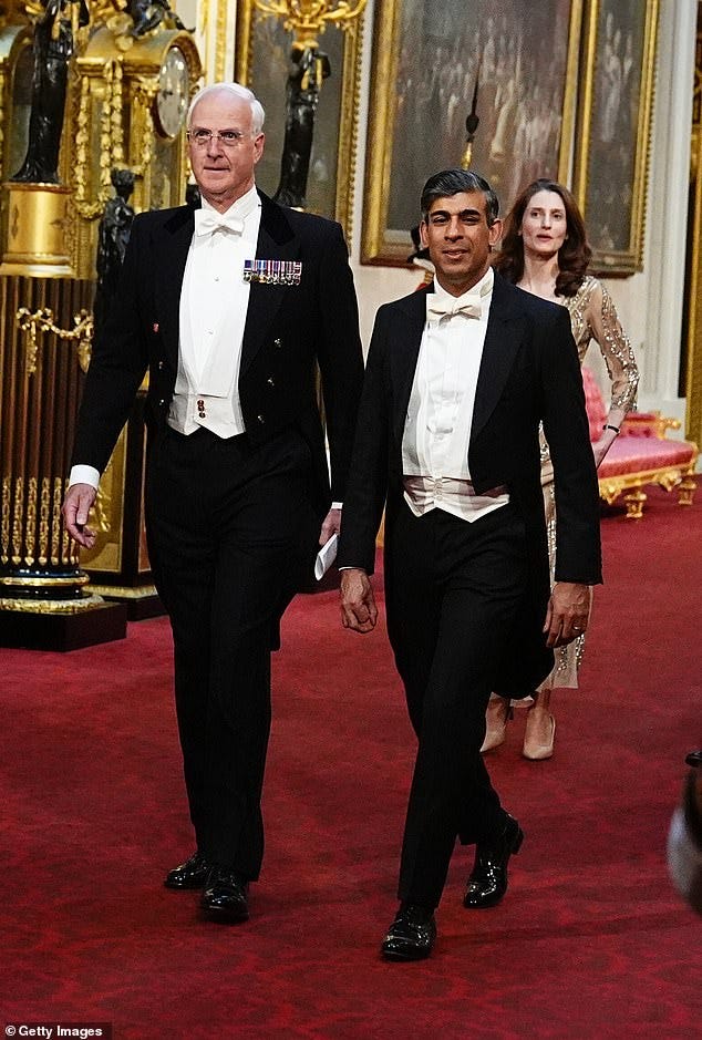 A right royal diary clash: Rishi Sunak and Keir Starmer miss England's Euro 24 bore draw with Slovenia to attend lavish Buckingham Palace banquet for Japanese emperor - and the Labour leader A right royal diary clash: Rishi Sunak and Keir Starmer miss England's Euro 24 bore draw with Slovenia to attend lavish Buckingham Palace banquet for Japanese emperor - and the Labour leader