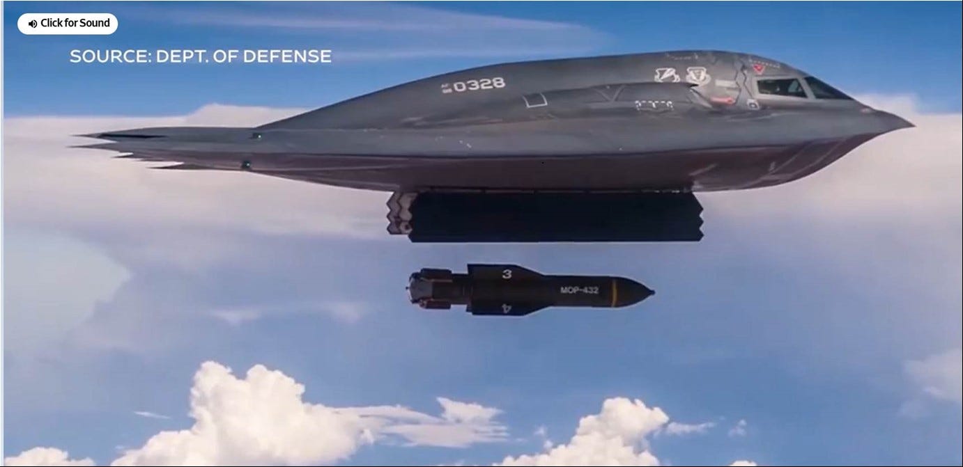 Bombs Away! Bunker buster bomb.