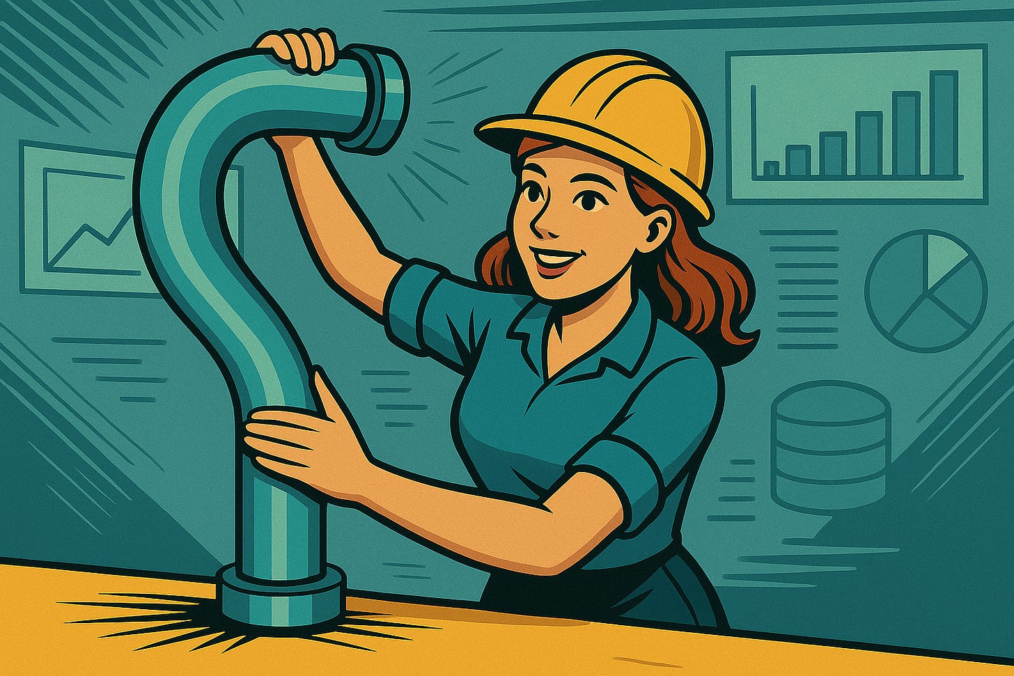 A female data enginers directs in a reverse order