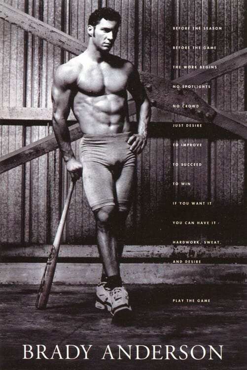 Brady Anderson PLAY THE GAME (1997) Baltimore Orioles Classic 20x30 B&W  POSTER | eBay