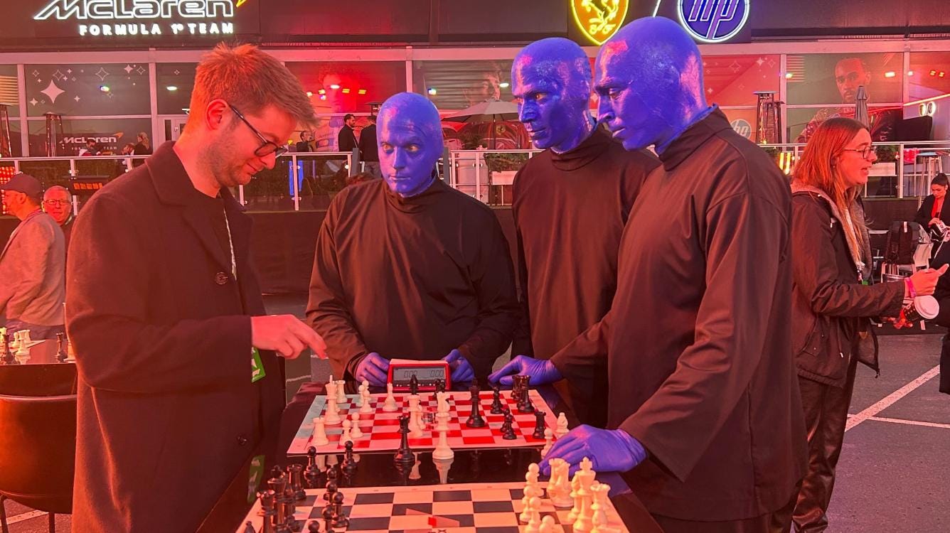 Formula One Drivers And Fans Play Chess In Las Vegas