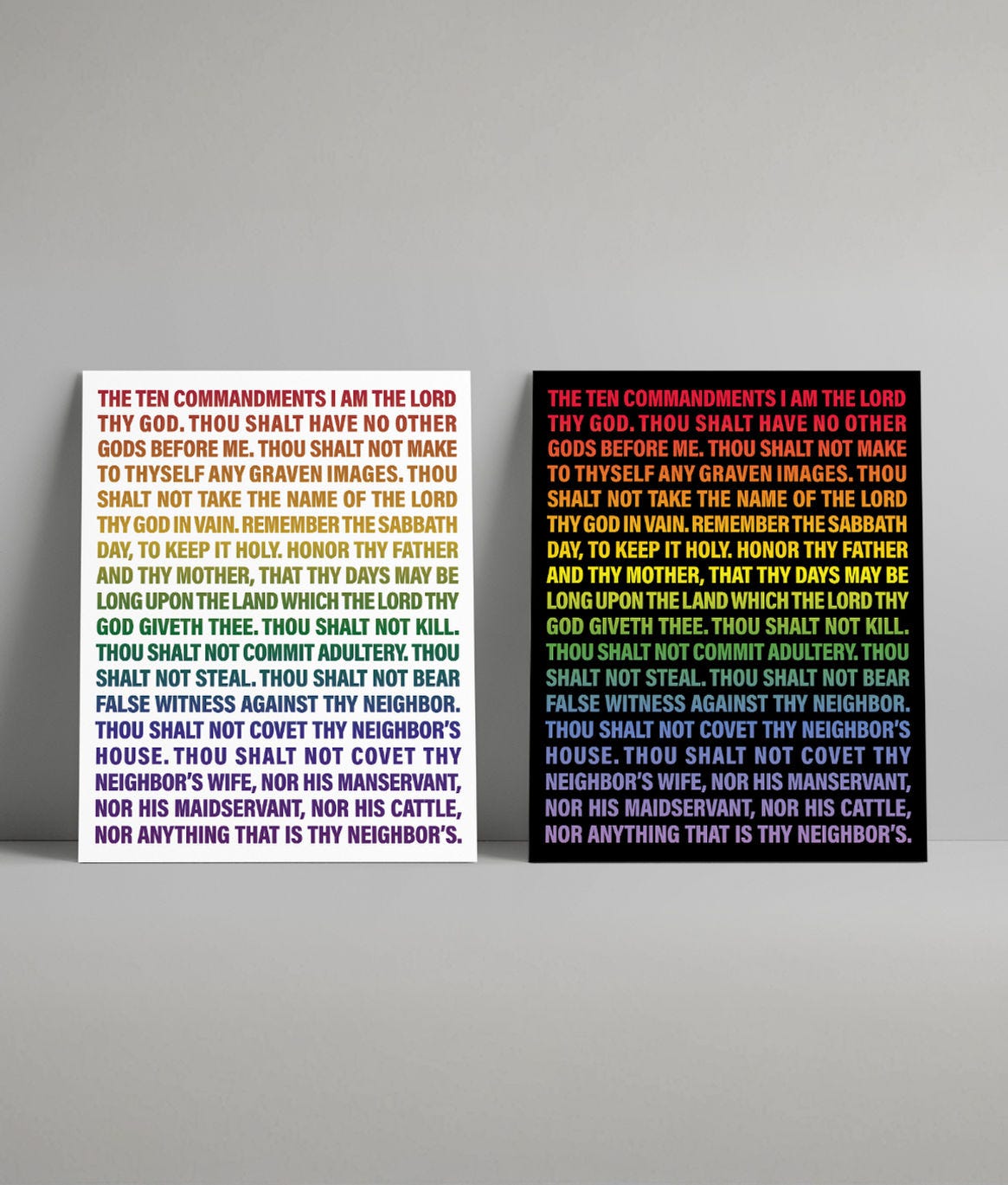 Rainbow 10 commandments posters