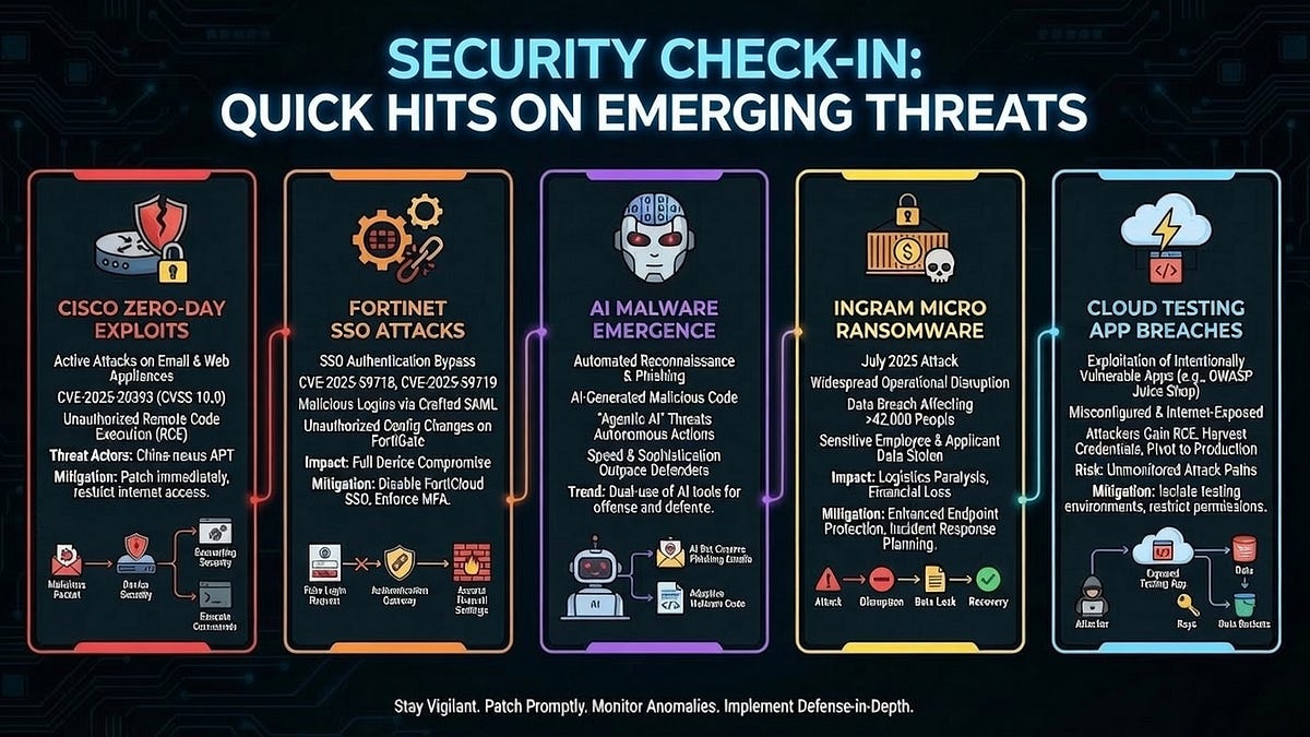 Ingram Micro Ransomware Security Check-in Quick Hits: Cisco Zero-Day Exploits, Fortinet SSO ...