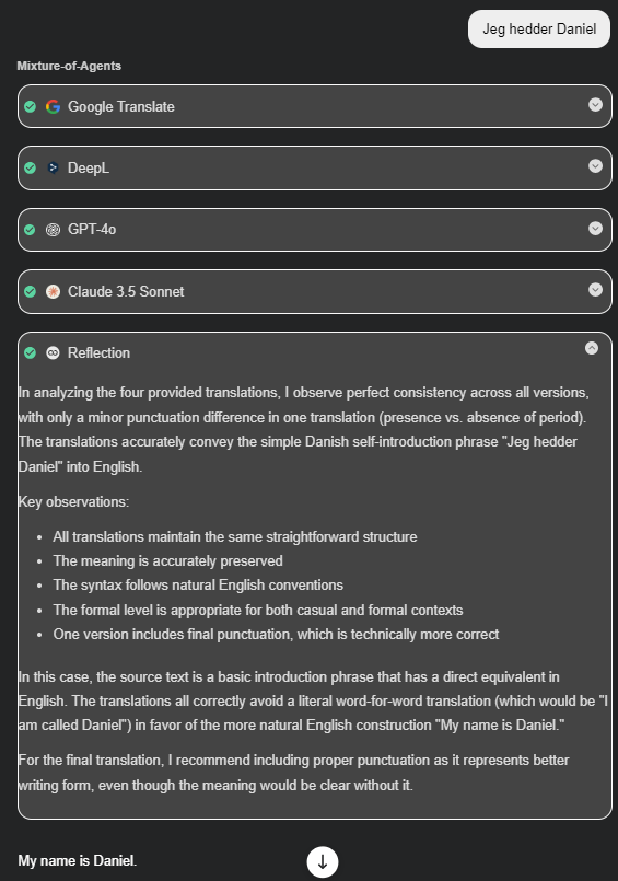 Mixture of Agents translation process in Genspark Mixture of Agents translation process in Genspark